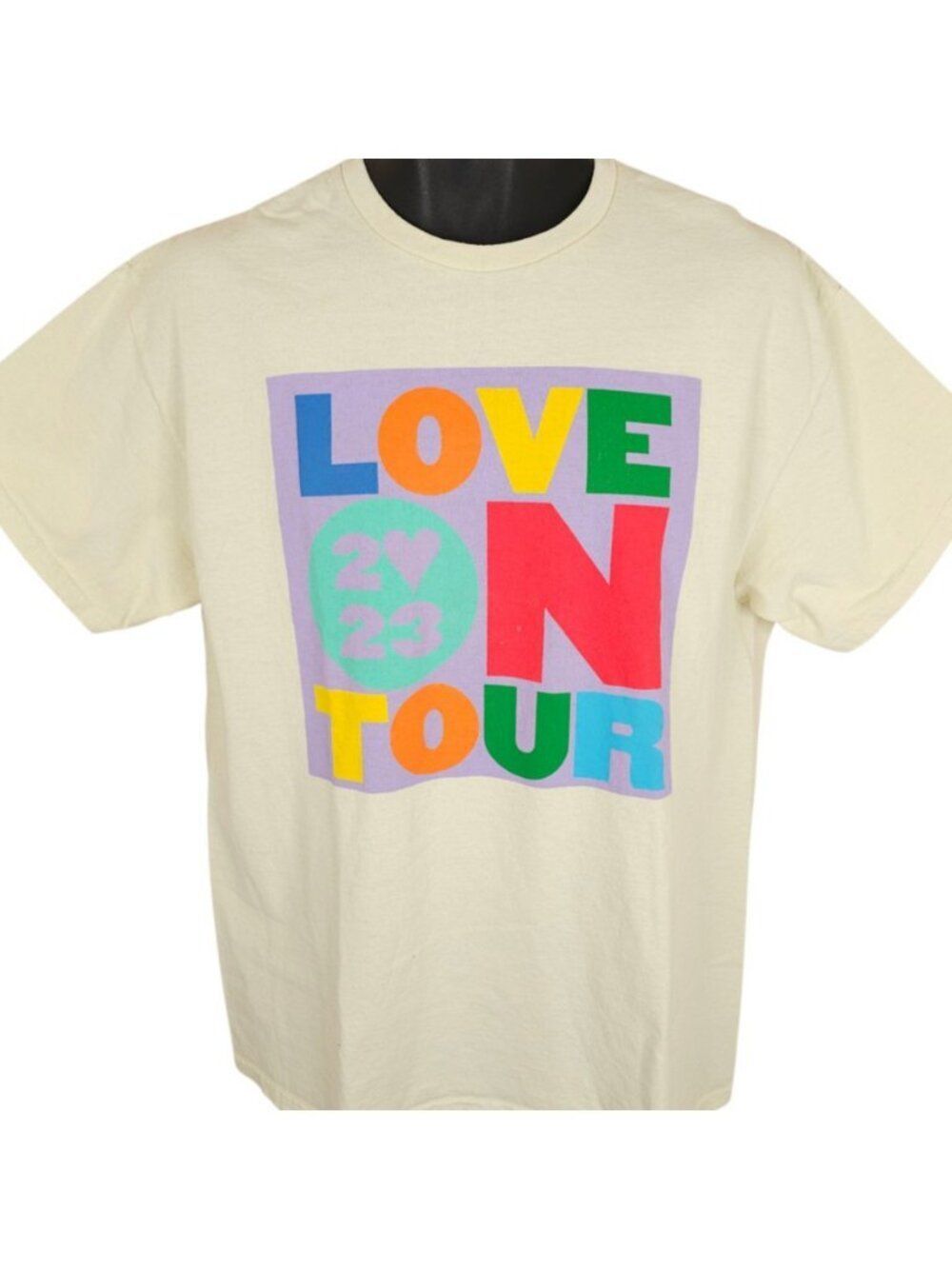 Harry Styles T Shirt Mens Size Medium Cream Love On Tour European RELAXED FIT - Picture 2 of 7
